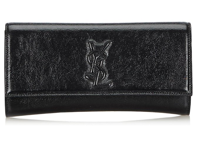 Yves Saint Laurent YSL Black Belle du Jour Patent Leather Clutch Bag  ref.136164