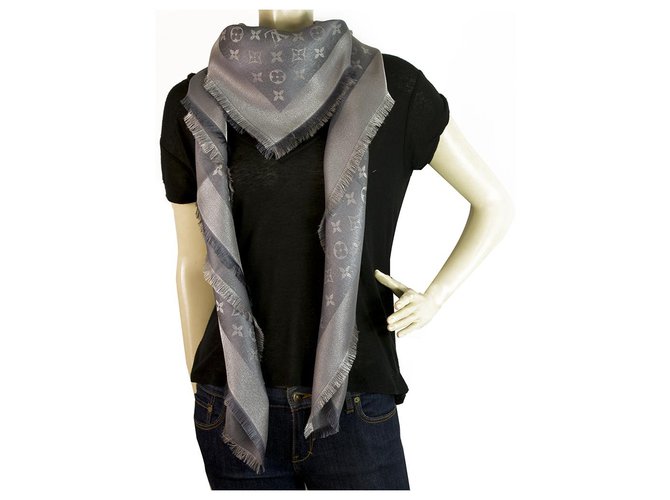 Buy Louis Vuitton Monogram Classic Scarf Scarves (Charcoal grey) at