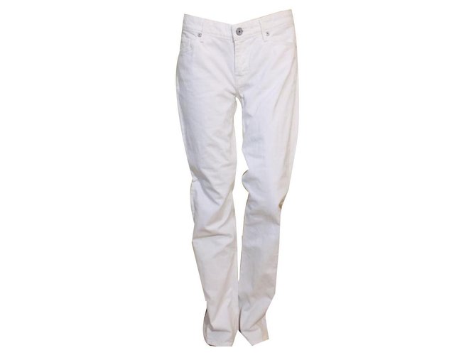 7 For All Mankind Jeans Branco Algodão  ref.136222