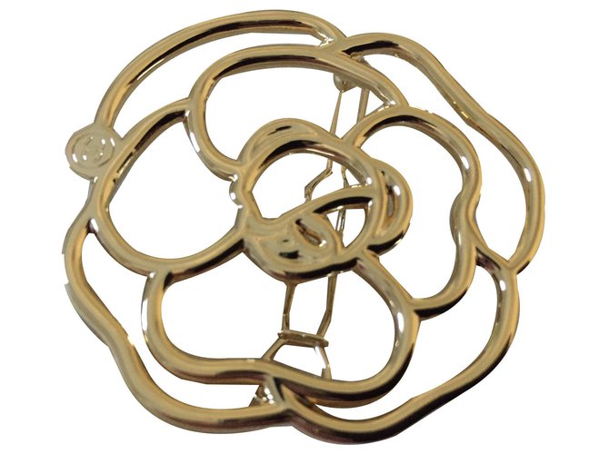 Chanel CAMELLIA Golden Metal  ref.136233