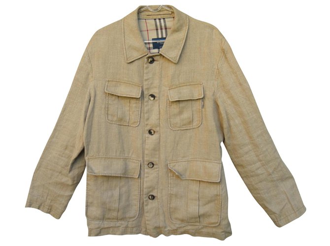 Sahara jacket Burberry size L Beige Linen  ref.136252
