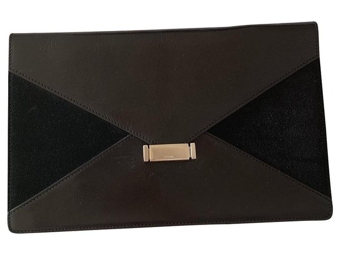 Céline Celine Diamond clutch black clutch Leather  ref.136265