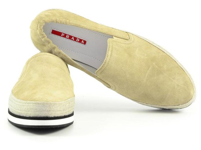 Prada shoes new Beige Leather  ref.136272