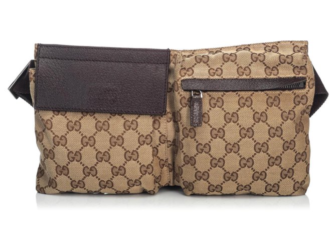 Borsa a tracolla Jacquard Gucci Brown GG Marrone Cachi Marrone scuro Pelle Panno  ref.136302