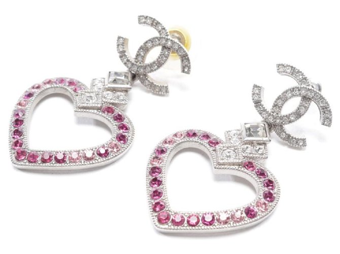 Chanel Earrings Silvery Pink  ref.136309