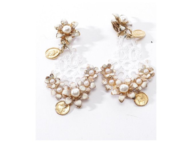 Dolce & Gabbana Earrings White Golden  ref.136311