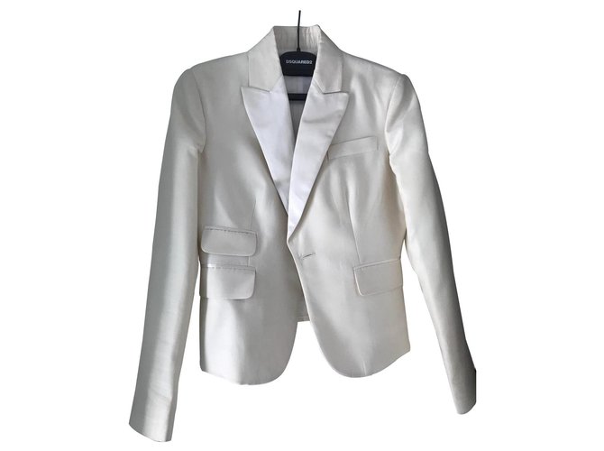 Dsquared2 Coats, Outerwear Cream Cotton  ref.136325