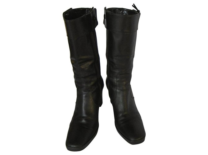 Balenciaga boots Black Leather  ref.136326