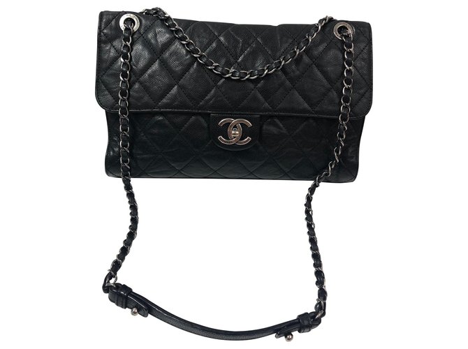 Timeless Chanel classical Black Leather  ref.136355