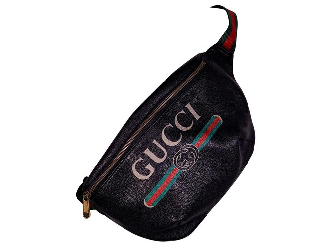 Gucci Bolsos Maletines Negro Cuero  ref.136411