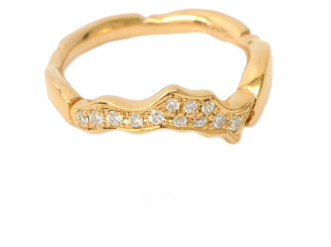 Autre Marque Anello con diamanti senza marchio D'oro Oro rosa  ref.136426