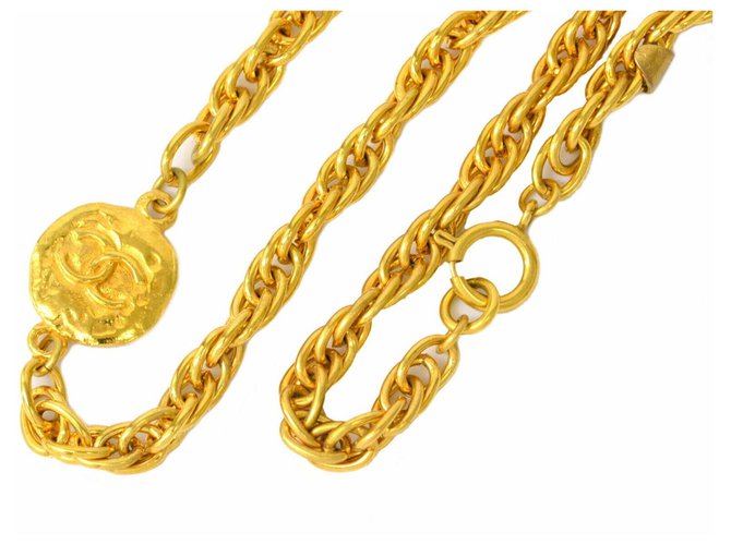 Colar de Corrente de Ouro Chanel Dourado Banhado a ouro  ref.136432