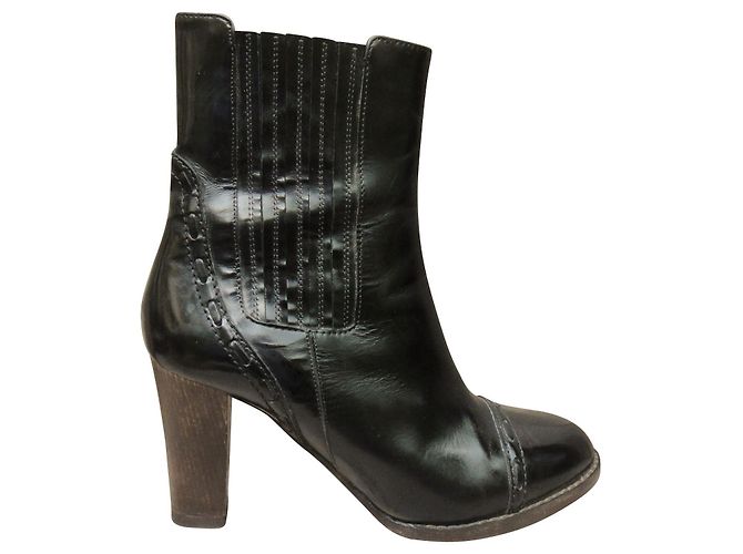 Botines Chloé de piel negra Negro