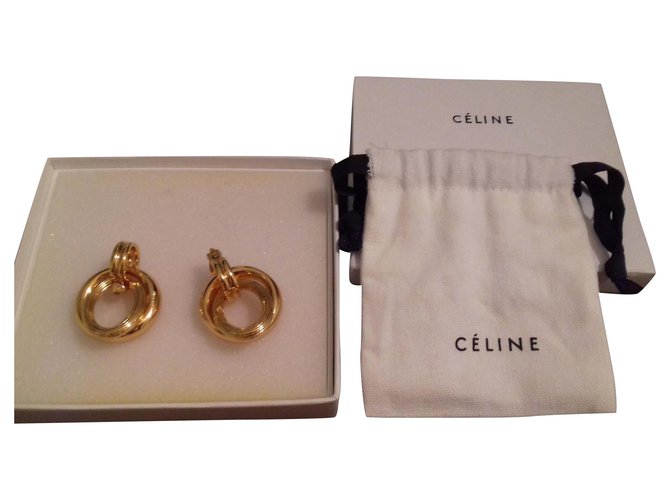 Céline Earrings Golden Metal  ref.136464