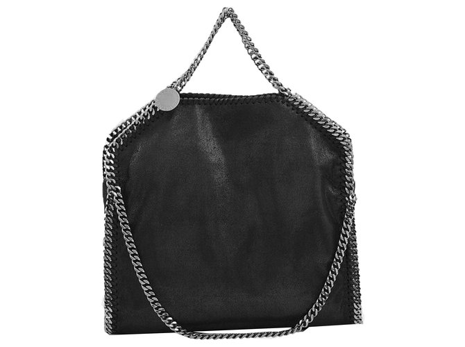 Stella Mc Cartney Shaggy Deer Falabella Three Chains Bag in Black Eco Leather  ref.136487