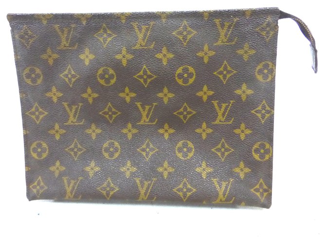 Louis Vuitton WC-TASCHE 26 Monogramm Braun Leder  ref.136496