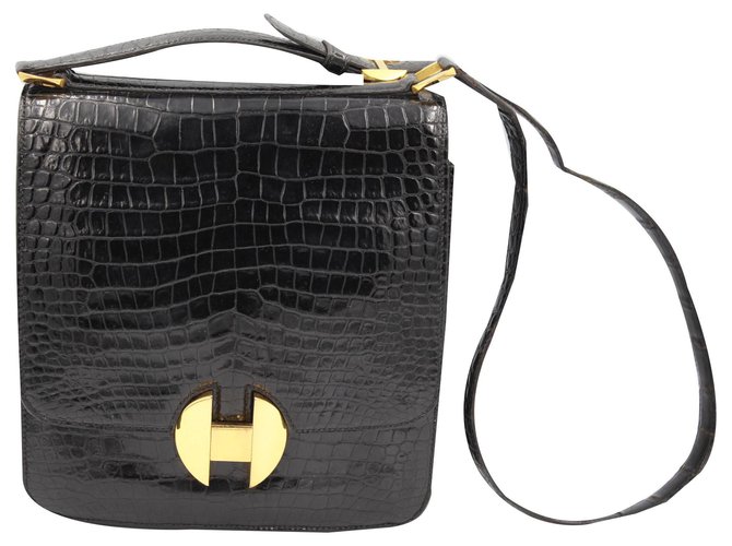Hermès 2002 Black Exotic leather  ref.136505