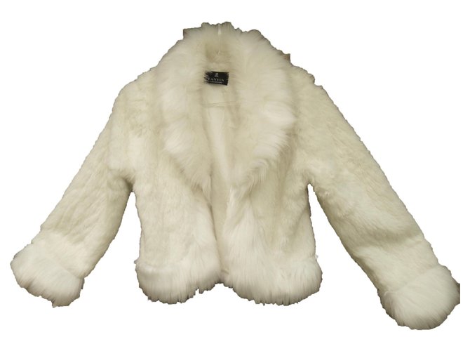 Colección de chaqueta vintage lanvin, Piel sintética Blanco  ref.136527