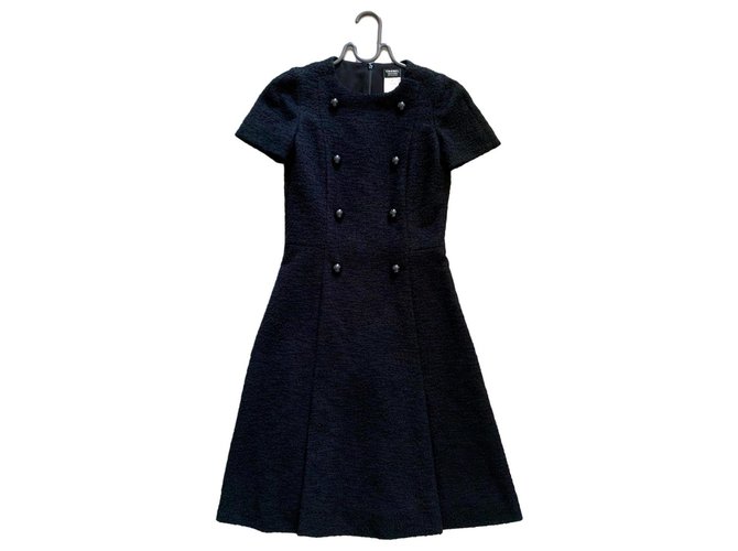 Chanel Dress Black Tweed  ref.136610