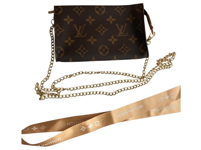 Louis Vuitton Clutch bags Brown Cloth  ref.136614