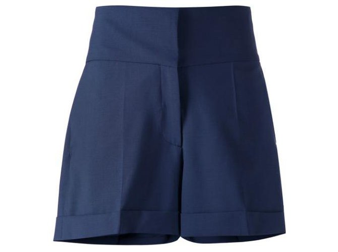 Maison Martin Margiela Shorts Blue Wool Polyamide Mohair  ref.136627