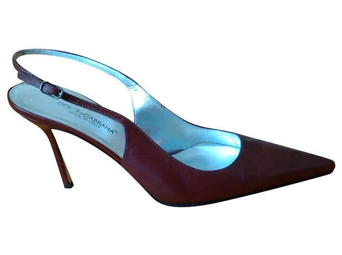 DOLCE & GABBANA SLINGBACK LEATHER Brown