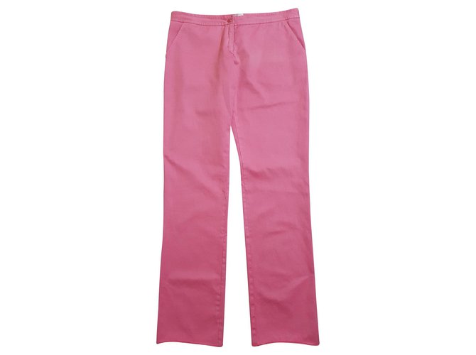 Ermanno Scervino Pants, leggings Pink Cotton  ref.136679