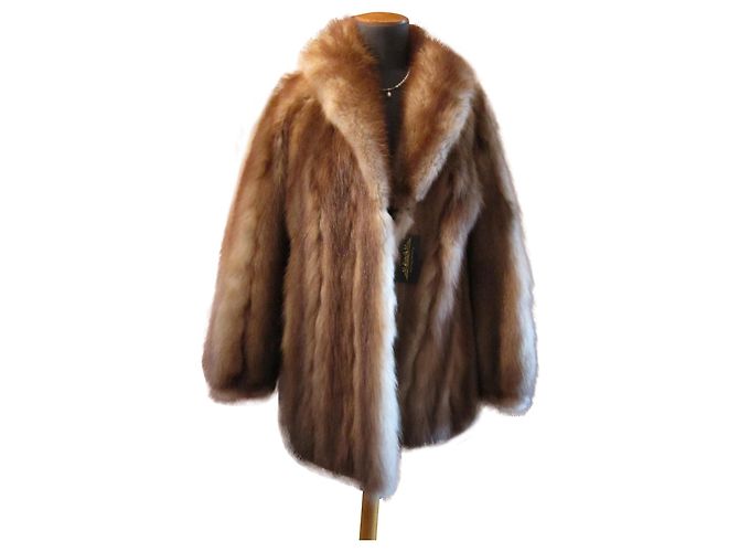 Autre Marque Zibeline Fell und Lederjacke hellbraun