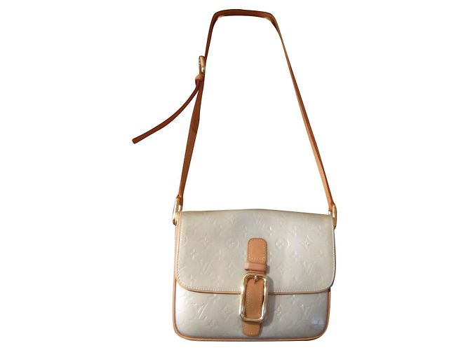 Louis Vuitton Christie Monogramm Lackleder Handtasche Grau