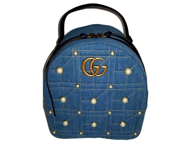 Gucci Marmont sac à dos kpack Jean Bleu  ref.136733