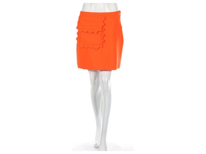 Victoria Beckham Skirts Orange Polyester Rayon  ref.136734