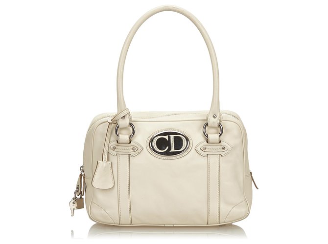 Dior Brown Leather Handbag Beige  ref.136738