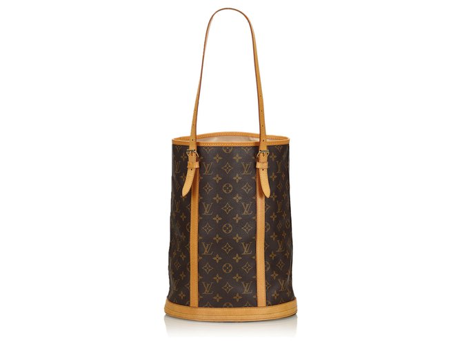 Louis Vuitton Brown Monogram Bucket GM Leather Cloth  ref.136749