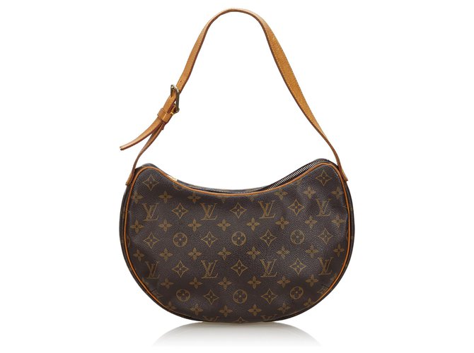 Louis Vuitton Brown Monogram Croissant MM Leather Cloth  ref.136758