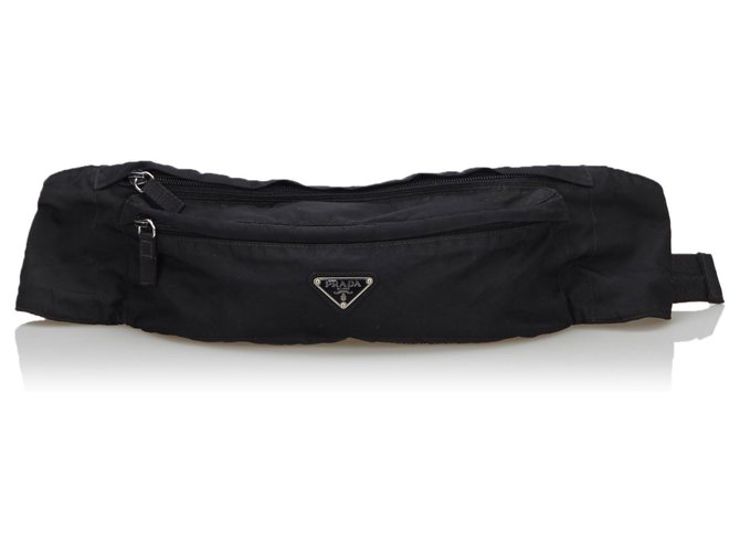 Prada bolso de cinturón de nylon negro Paño  ref.136770