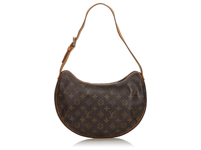 Louis Vuitton Brown Monogram Croissant MM Leather Cloth  ref.136777