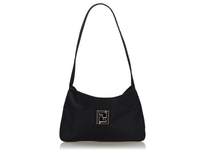 Fendi Black Nylon Shoulder Bag Cloth  ref.136825