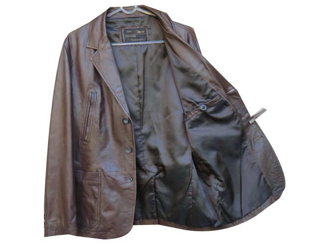 Autre Marque MCS Marlboro Classics Lambskin Jacket Dark brown  ref.136841