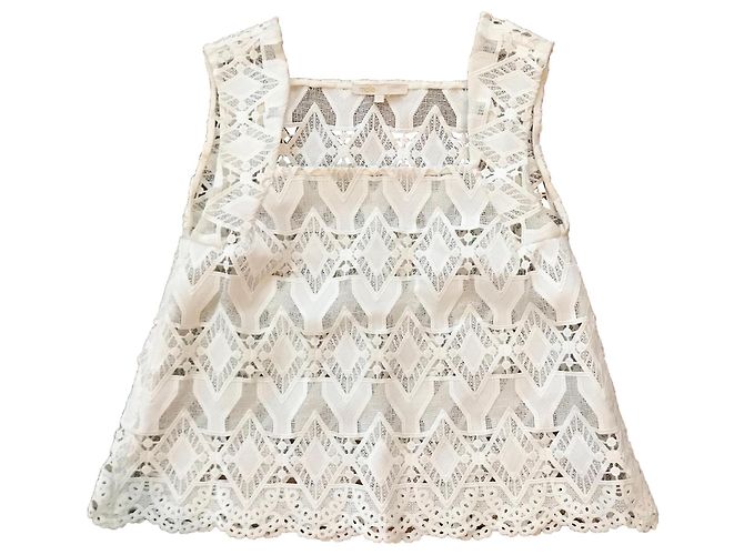 Top de crochê branco Maje com recortes