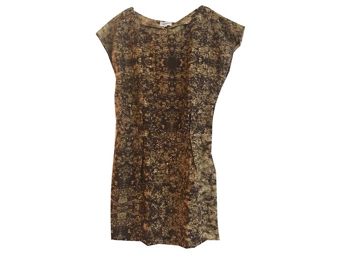 American Retro Seidenkleid Bronze