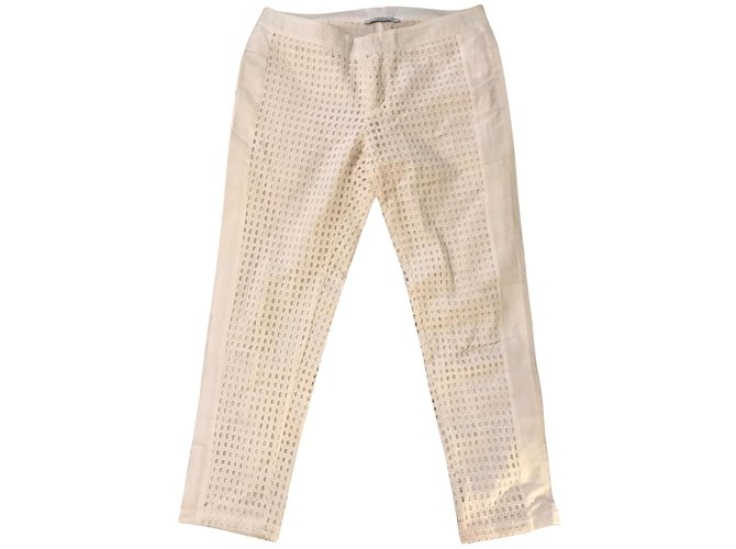 Autre Marque Fairly Perforated Trousers White Cotton  ref.136867