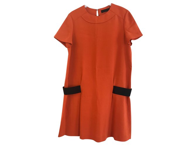 Proenza Schouler Orange dress Black Silk  ref.136874
