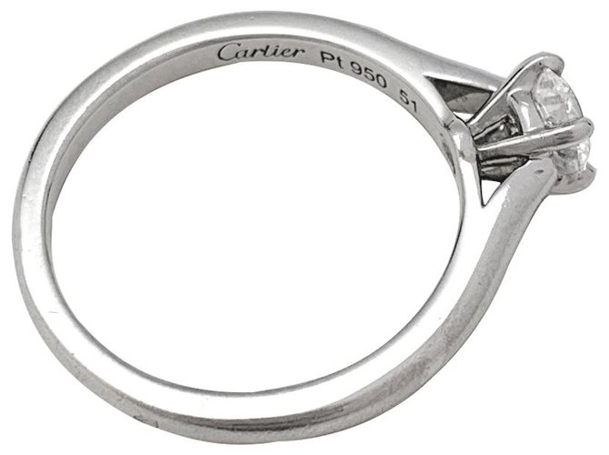 Anello solitario Cartier "1895"in platino, 0,40 carati H / VS2.  ref.136875