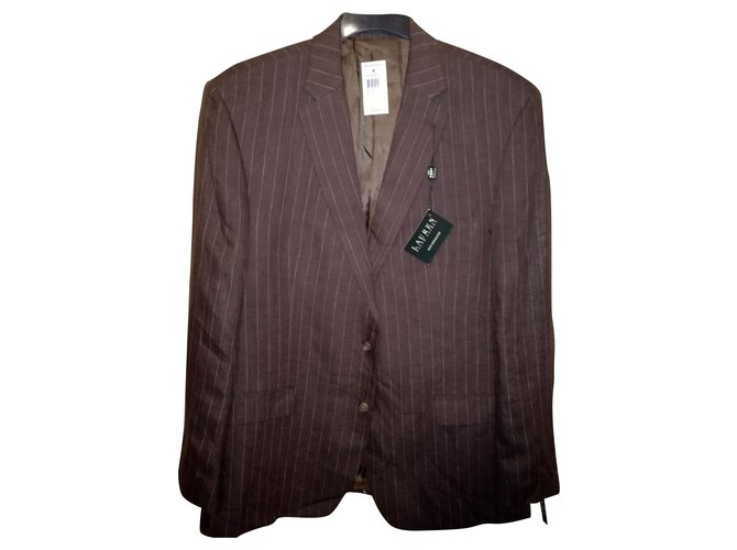 LAUREN by Ralph Lauren NWT Linen Suit Jacket Brown  ref.136911
