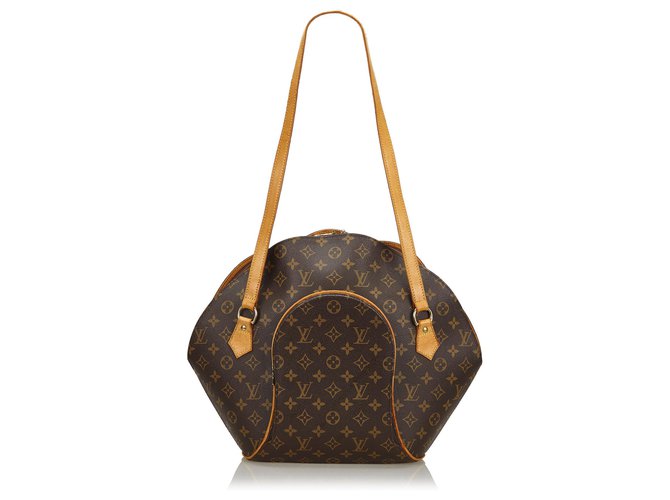 Louis Vuitton Brown Monogram Ellipse Shopper Leather Cloth  ref.137008