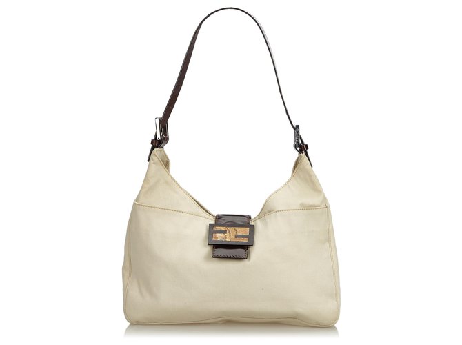 Fendi Brown Canvas Shoulder Bag Light brown Leather Cloth Cloth  ref.137018
