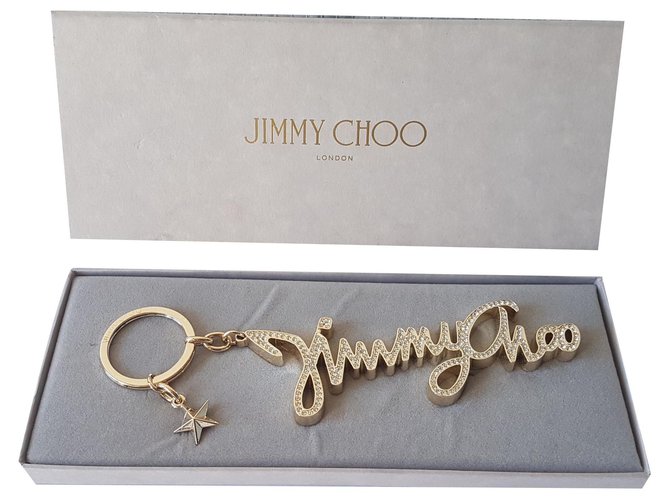 Jimmy Choo Bag charms Silvery Golden Metal  ref.137047
