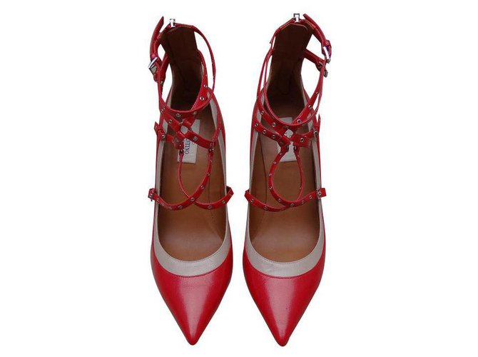 Valentino Talons Cuir Rouge  ref.137058