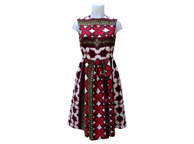 Valentino Dresses Red Multiple colors Silk Wool  ref.137063