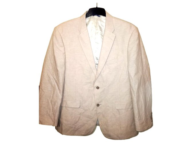 TOMMY HILFIGER Veste d'été beige en lin et coton et cravate en soie  ref.137086